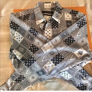 Louis Vuitton Cards White Blue Shirt